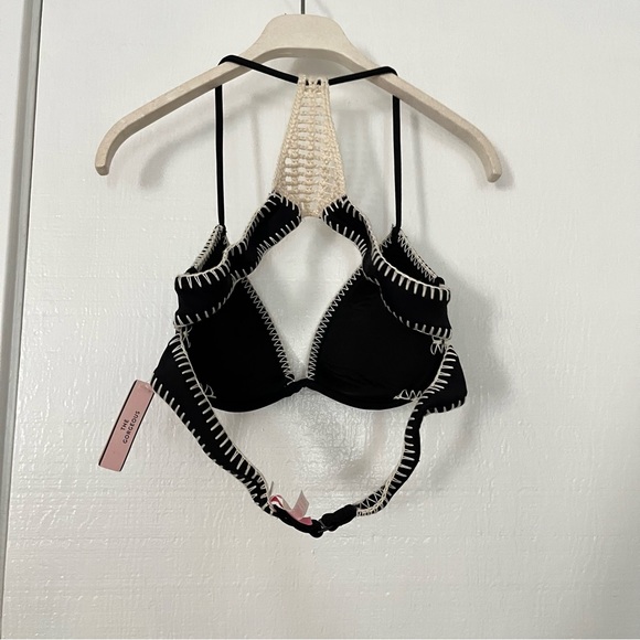 Victoria Secret Black Crochet "The Gorgeous" Macrame 36B Swimsuit Bikini Top - Picture 4 of 6